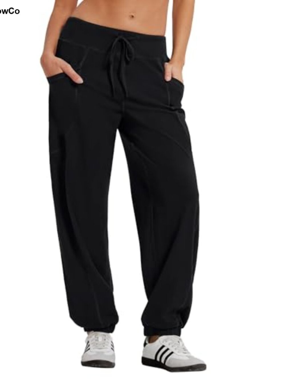 Women's Lightweight Cotton Jogger Pants Baggy Elastic Cuff Track Pants